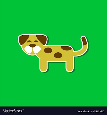 Paper sticker on stylish background pet dog vector image