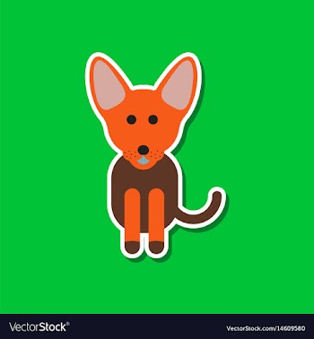 Paper sticker on stylish background pet dog vector image