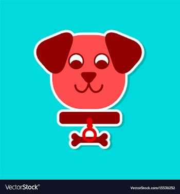 Paper sticker on stylish background pet dog vector image