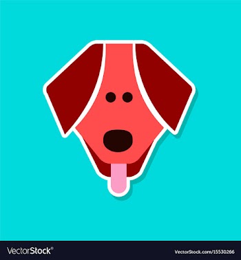 Paper sticker on stylish background pet dog vector image