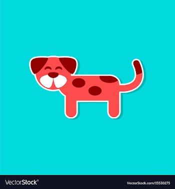 Paper sticker on stylish background pet dog vector image