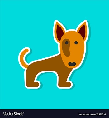 Paper sticker on stylish background pet dog vector image