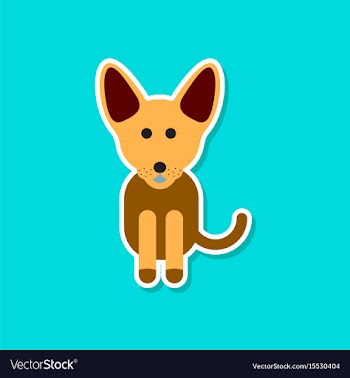 Paper sticker on stylish background pet dog vector image