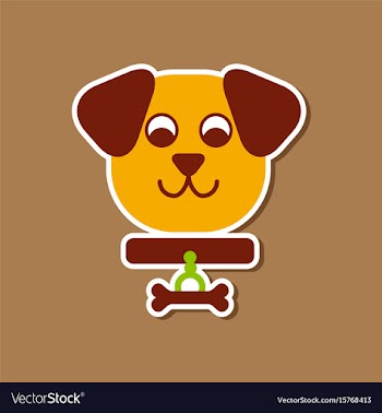 Paper sticker on stylish background pet dog vector image