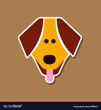 Paper sticker on stylish background pet dog vector image