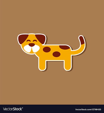 Paper sticker on stylish background pet dog vector image