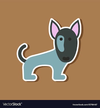 Paper sticker on stylish background pet dog vector image