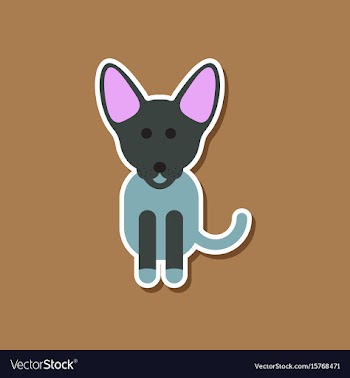 Paper sticker on stylish background pet dog vector image