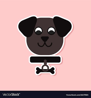 Paper sticker on stylish background pet dog vector image
