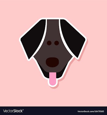 Paper sticker on stylish background pet dog vector image