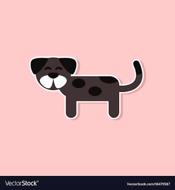 Paper sticker on stylish background pet dog vector image
