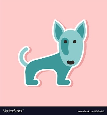 Paper sticker on stylish background pet dog vector image