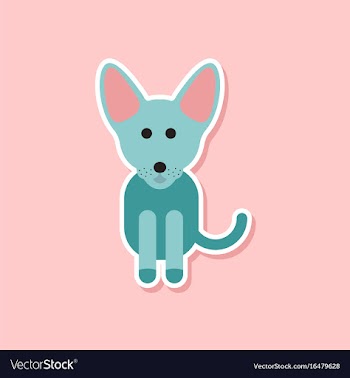 Paper sticker on stylish background pet dog vector image