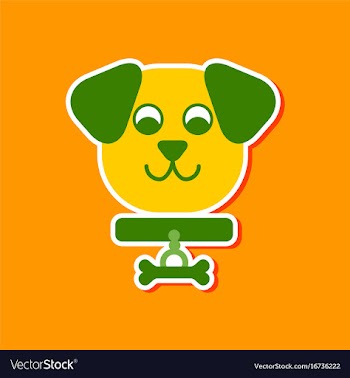 Paper sticker on stylish background pet dog vector image