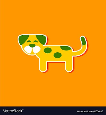 Paper sticker on stylish background pet dog vector image