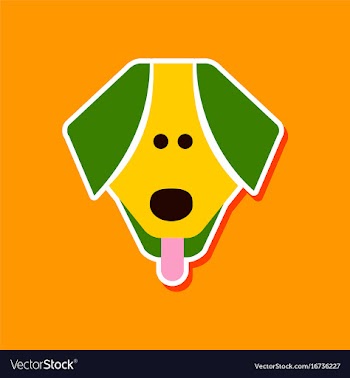 Paper sticker on stylish background pet dog vector image