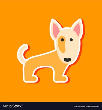 Paper sticker on stylish background pet dog vector image