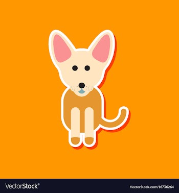 Paper sticker on stylish background pet dog vector image