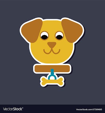 Paper sticker on stylish background pet dog vector image
