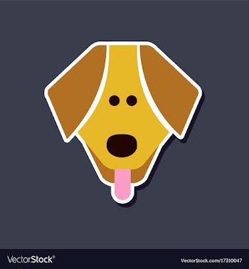 Paper sticker on stylish background pet dog vector image