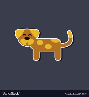 Paper sticker on stylish background pet dog vector image