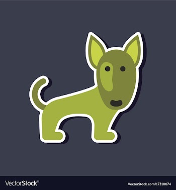 Paper sticker on stylish background pet dog vector image