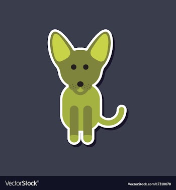 Paper sticker on stylish background pet dog vector image