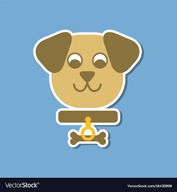 Paper sticker on stylish background pet dog vector image
