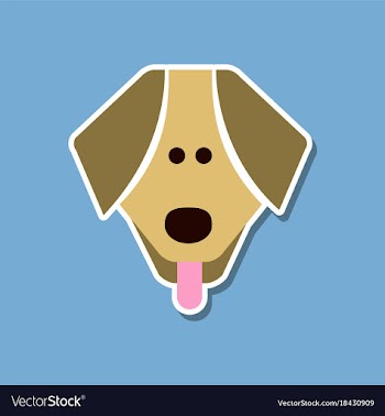 Paper sticker on stylish background pet dog vector image