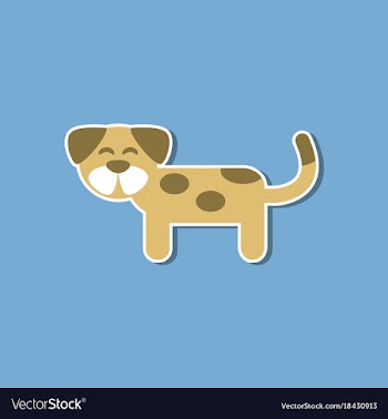 Paper sticker on stylish background pet dog vector image