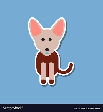 Paper sticker on stylish background pet dog vector image