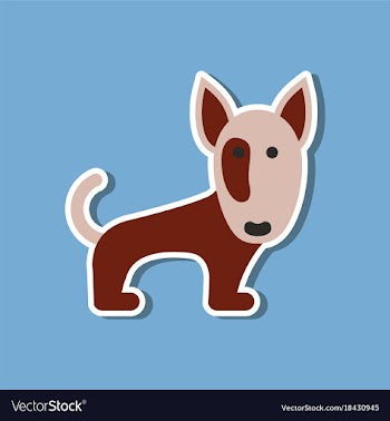 Paper sticker on stylish background pet dog vector image