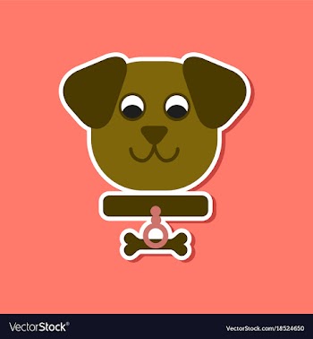 Paper sticker on stylish background pet dog vector image