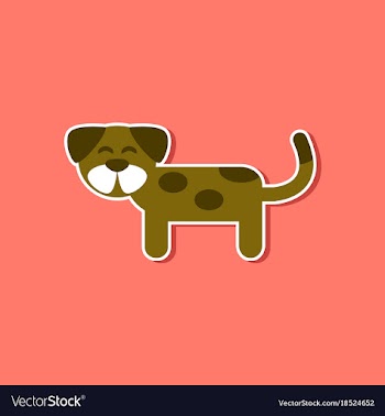Paper sticker on stylish background pet dog vector image