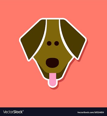 Paper sticker on stylish background pet dog vector image