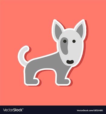 Paper sticker on stylish background pet dog vector image