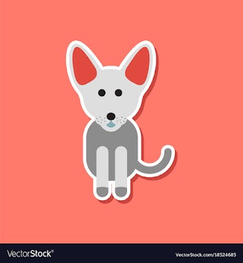 Paper sticker on stylish background pet dog vector image