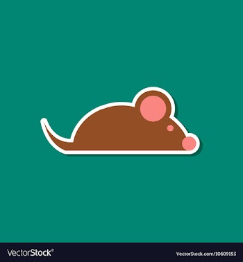 Paper sticker on stylish background pet mouse vector image