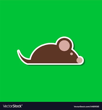 Paper sticker on stylish background pet mouse vector image