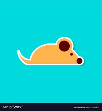 Paper sticker on stylish background pet mouse vector image