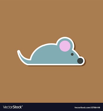 Paper sticker on stylish background pet mouse vector image