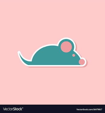 Paper sticker on stylish background pet mouse vector image