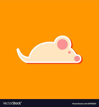 Paper sticker on stylish background pet mouse vector image