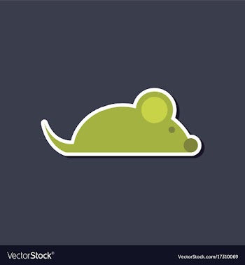 Paper sticker on stylish background pet mouse vector image