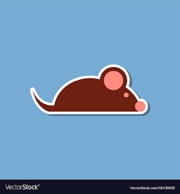 Paper sticker on stylish background pet mouse vector image