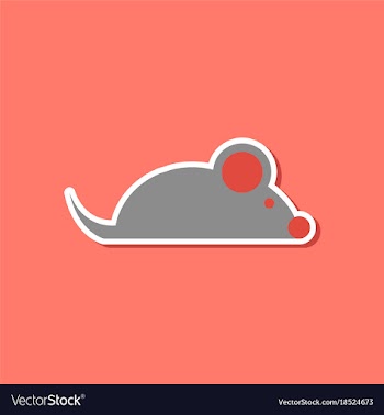 Paper sticker on stylish background pet mouse vector image