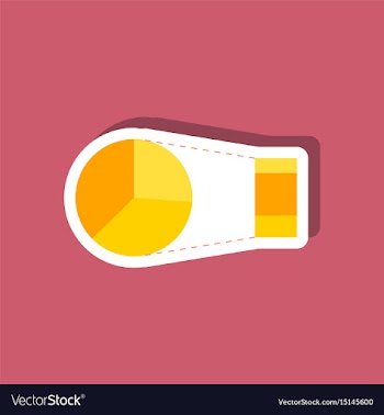 Paper sticker on stylish background pie chart vector image