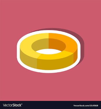 Paper sticker on stylish background pie chart vector image