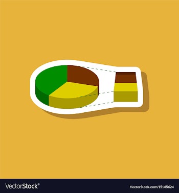 Paper sticker on stylish background pie chart vector image