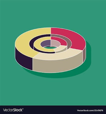 Paper sticker on stylish background pie chart vector image